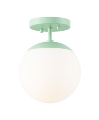 Marcel 1-Light Bohemian Farmhouse Iron/Frosted Glass LED Semi Flush Mount