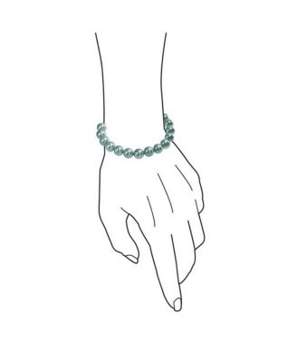 White Strand Necklace Rhodium Plated Crystal Clasp Pearl 10MM 16 Inch