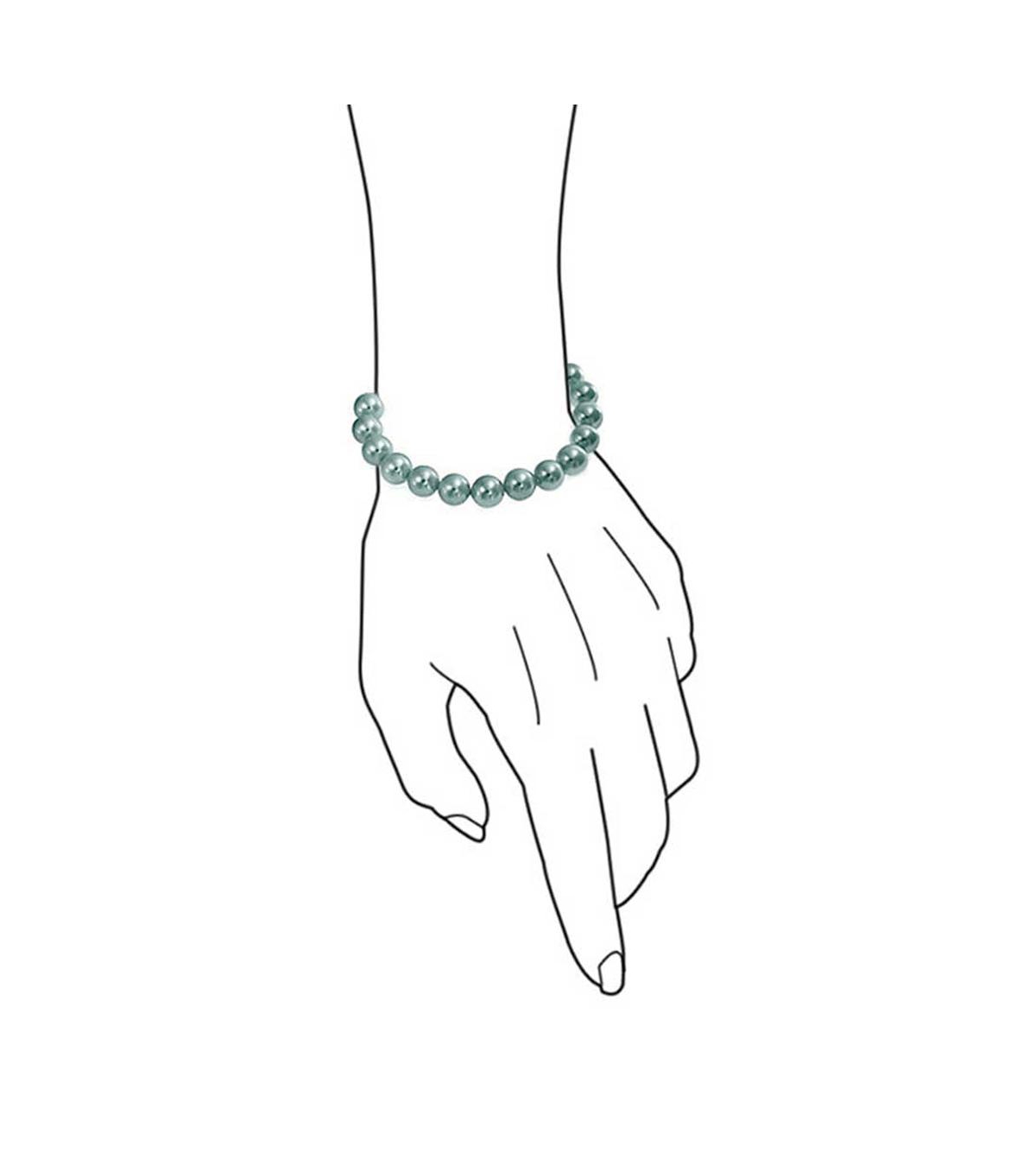 Bling Jewelry White Strand Necklace Rhodium Plated Crystal Clasp Pearl 10MM 16 Inch