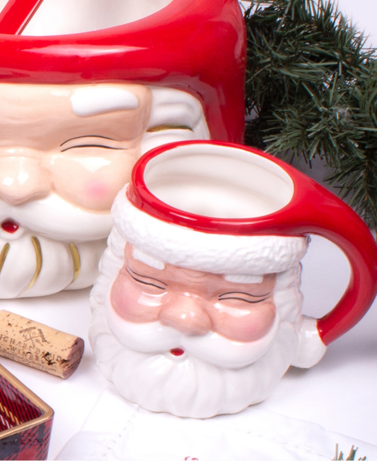 8 Oak Lane Santa Ceramic Coffee Mug In Red
