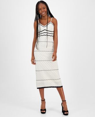 Freshman Juniors' Sleeveless Crochet Midi Dress