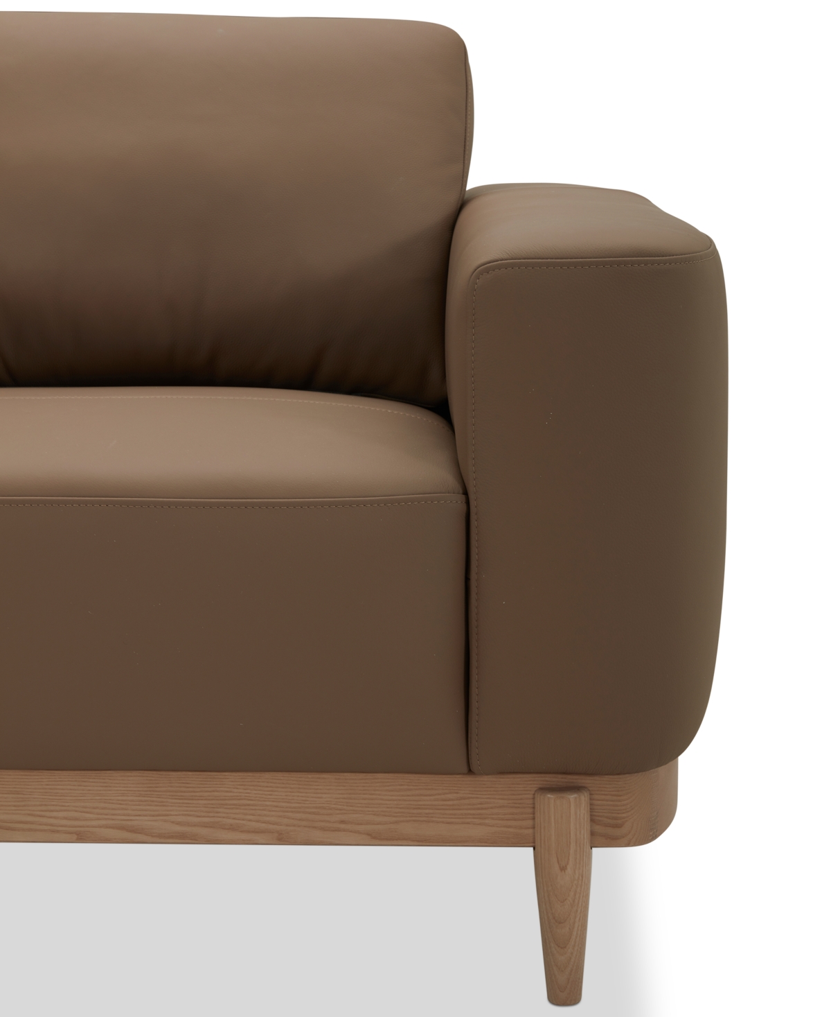 Macy's Jharli Leather Accent Chair, Created For  In Mocha