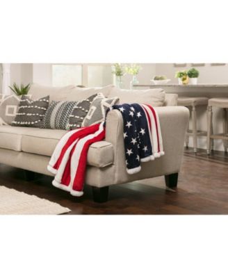 Patriotic US Flag Sherpa Throw Blanket – Soft, Lightweight, 60x70, Perfect Gift for Veterans & Proud Americans