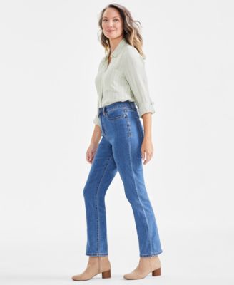Women's High Rise Straight-Leg Jeans, Regular, Short and Long Lengths, Created for Macy's