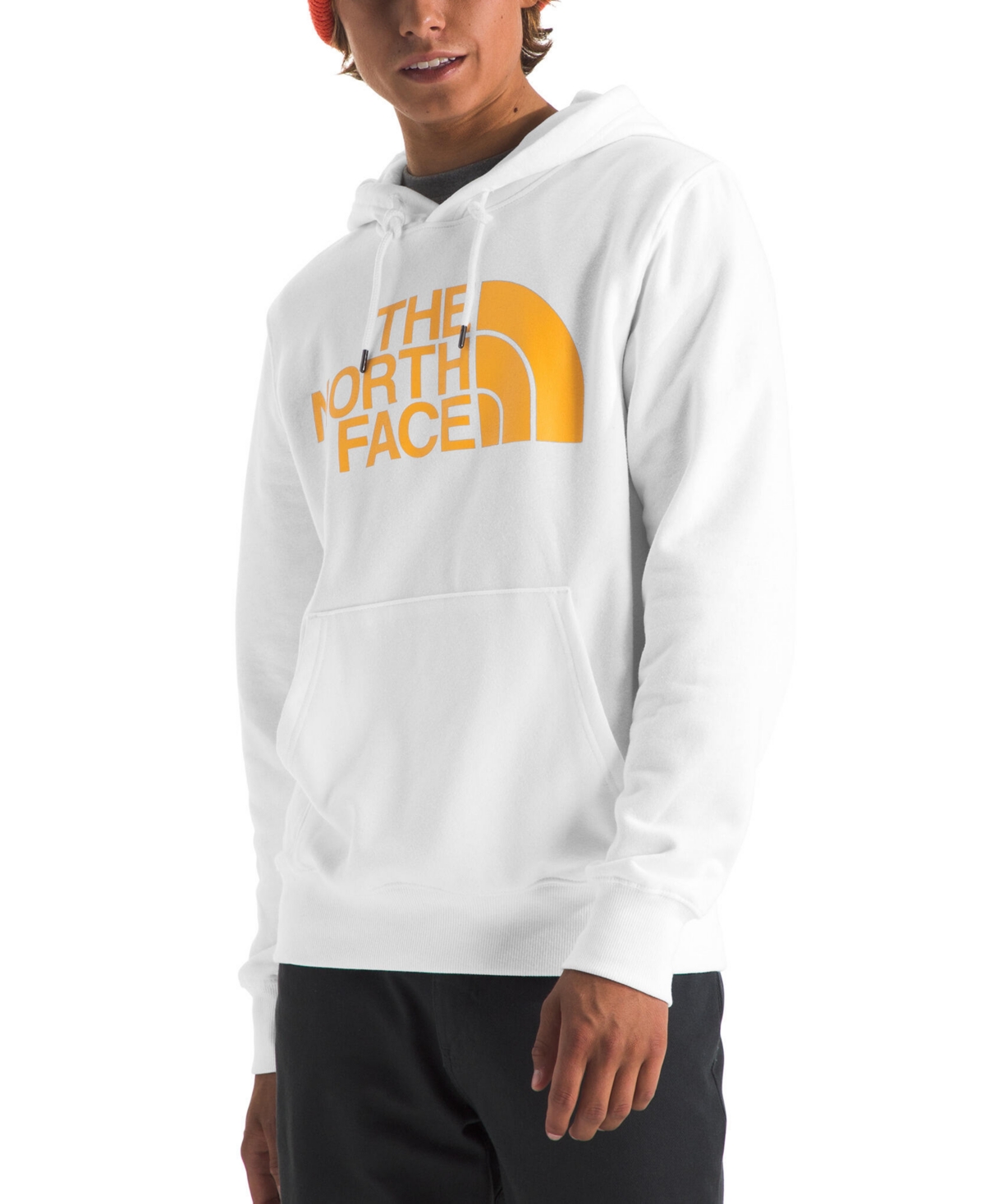 Shop The North Face Men's Half Dome Logo Hoodie In Tnf White,summit Gold