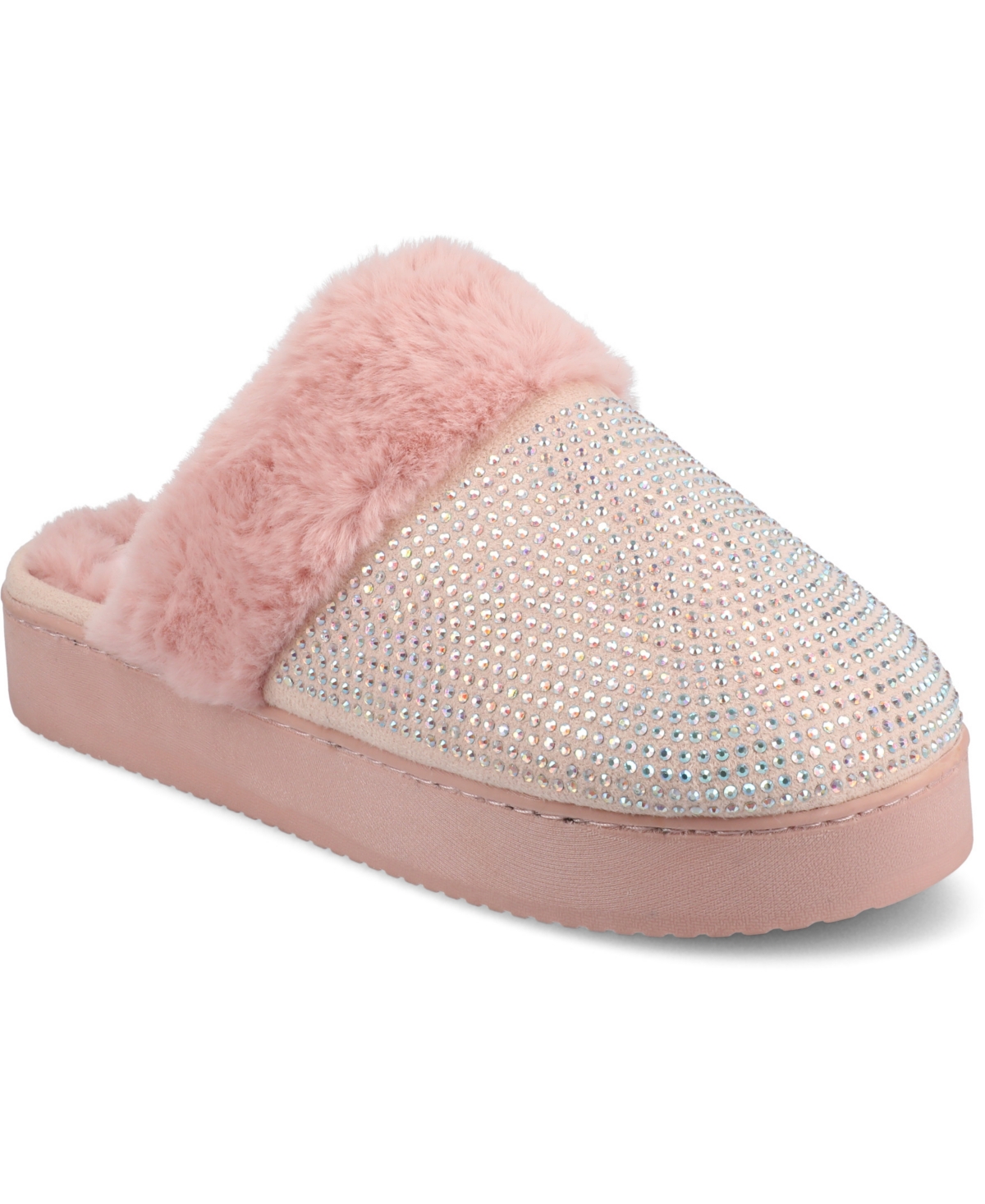 Journee Collection Ember Faux Shearling Slipper In Pink