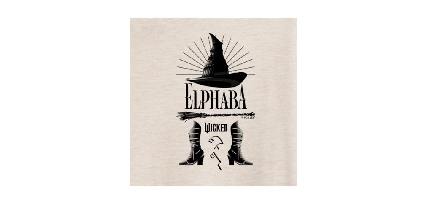 Женская футболка Hybrid Apparel Juniors Trendy Wicked Elphaba Graphic Oversized, цвет: Бежевый — фото 3