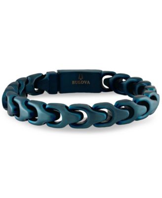 Bulova - Blue-Tone Stainless Steel Link Bracelet