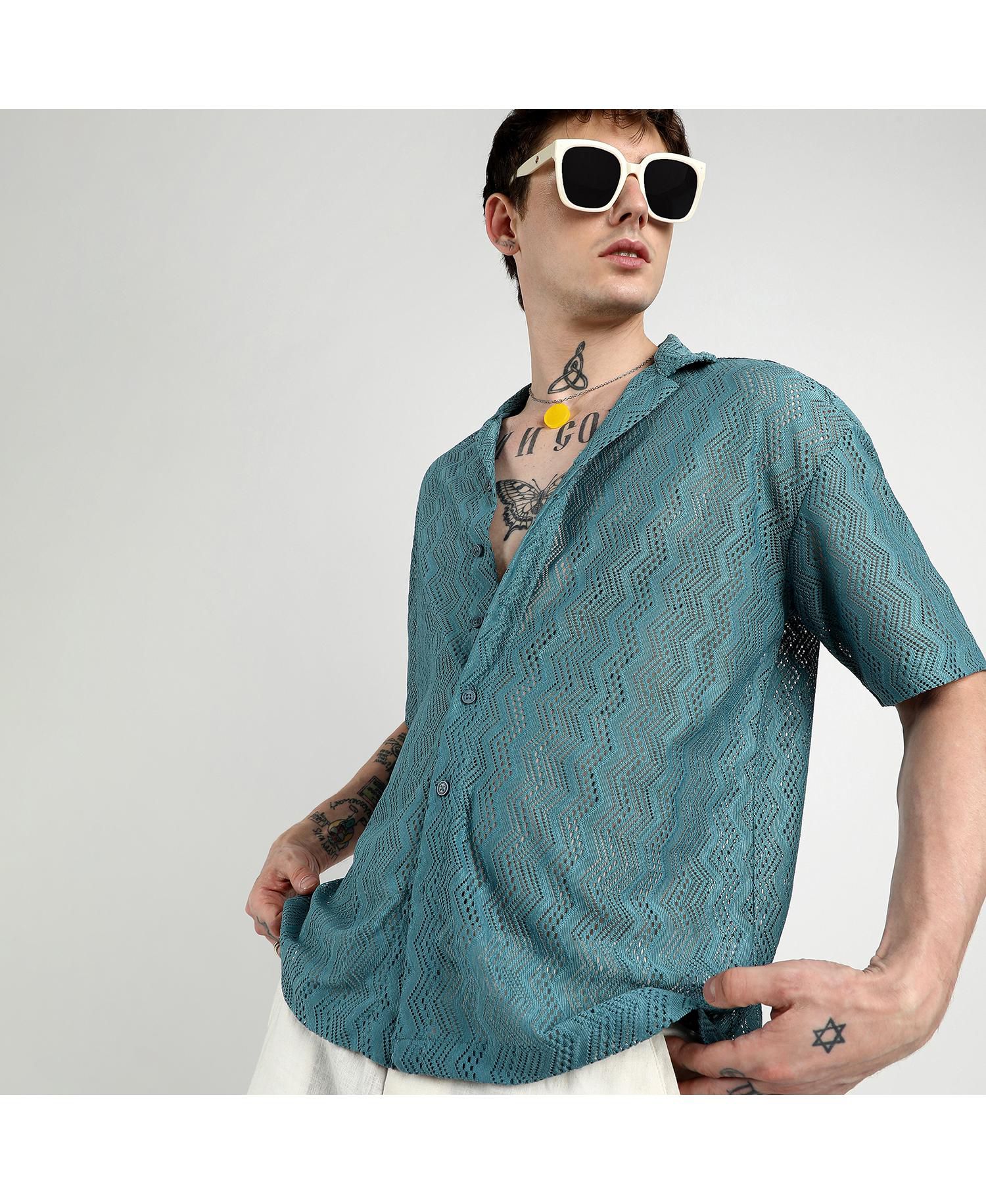 Men's Splash Check Oversized Shirt