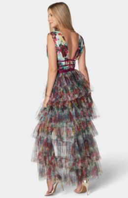 Women's Tiered High Low Gown