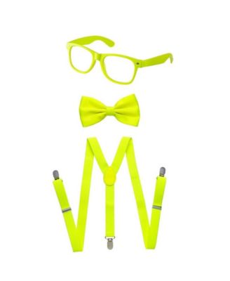 Dress Up America Kids Suspender Bow Tie Accessory Set - Neon Yellow 14$