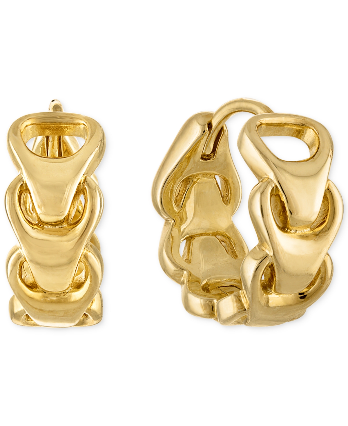 Link Hoop Earrings in 14k Gold - Gold-tone