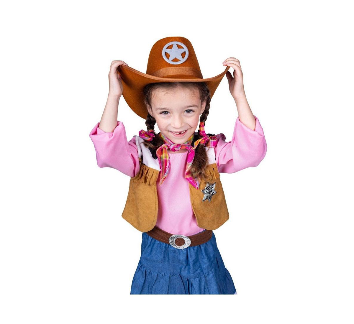 Dress Up America Western Cowgirl Dress Costume Set - Kids Girls