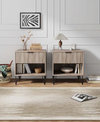 DUMBO 2-Piece 1-Drawer Modern Nightstand Set