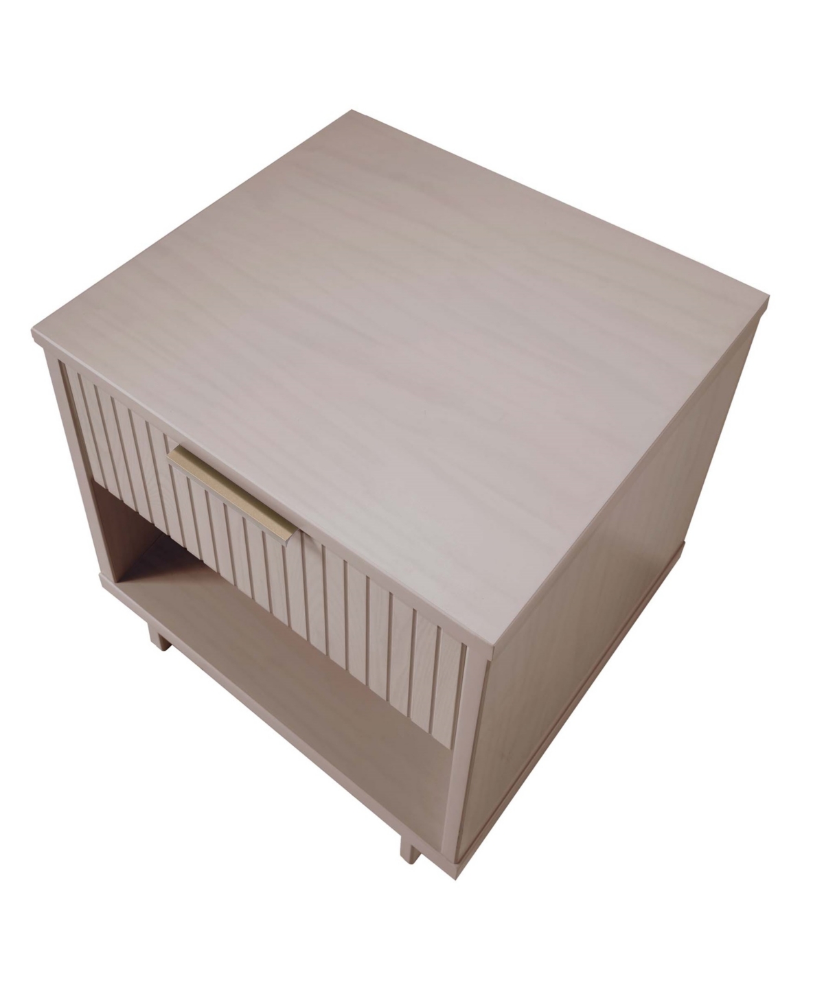 Manhattan Comfort 2-Piece Granville Solid Pine Wood 1-Drawer Nightstand Set