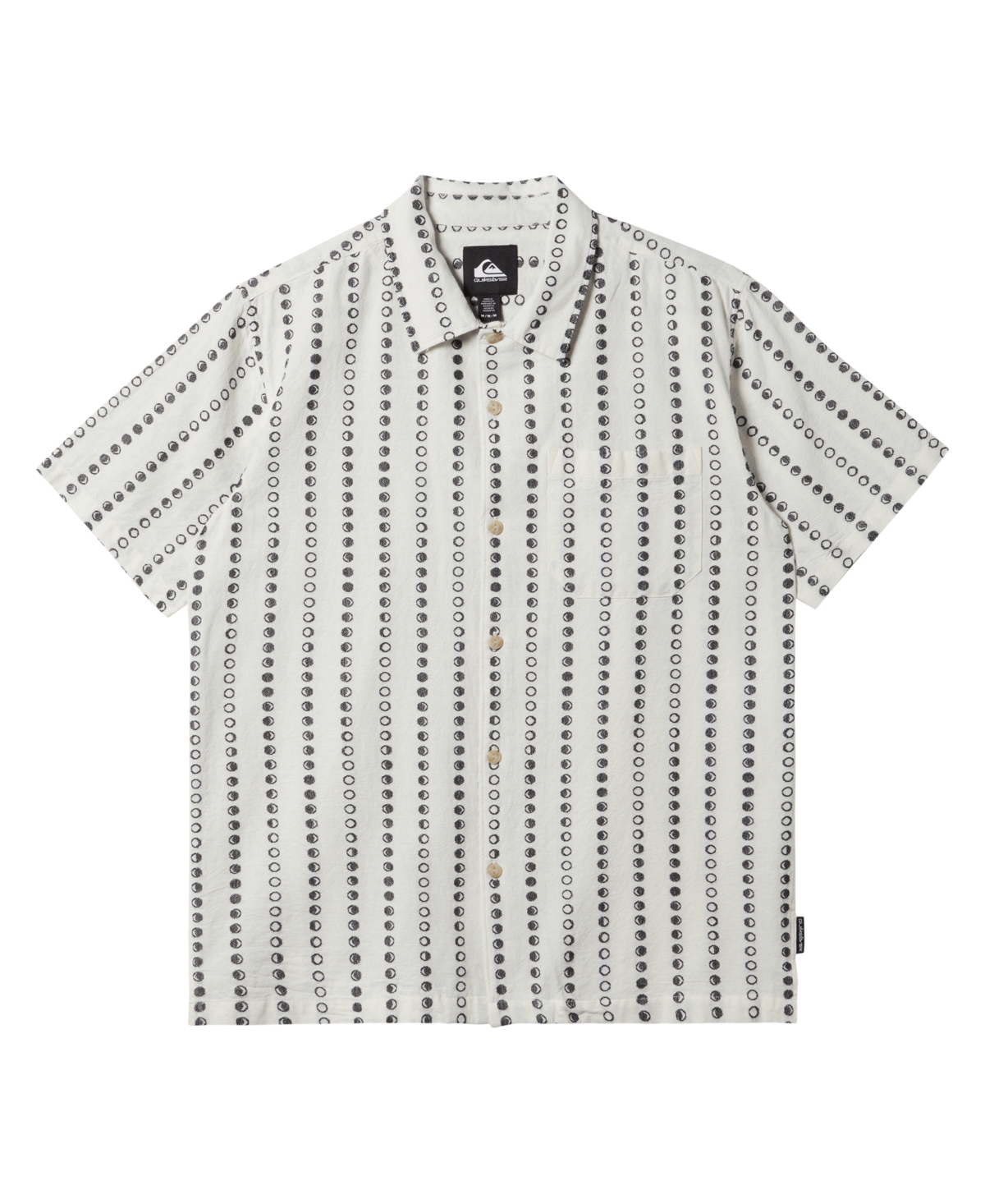 Quiksilver Lunar Phases Short Sleeve Button-up Shirt In Marshmello