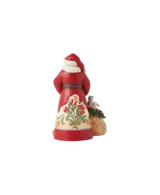 Santa with Pets Cat Figurine
