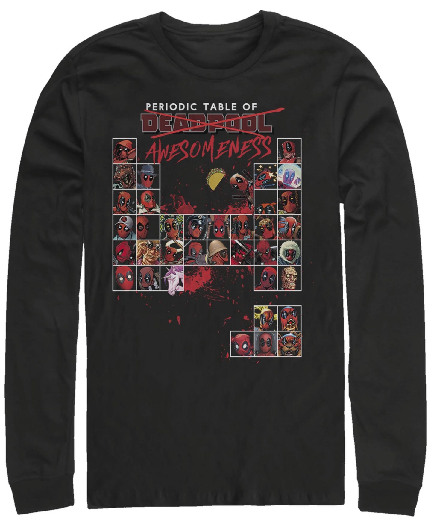 Мужская футболка Fifth Sun Deadpool Periodic Long Sleeve, цвет: Чёрный — фото 1