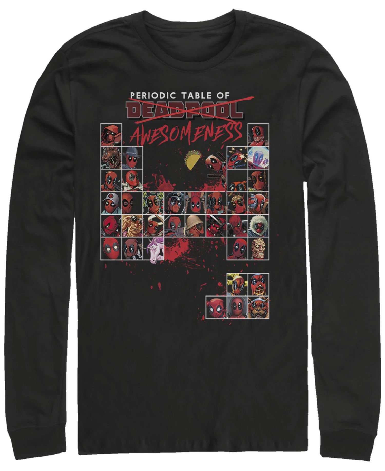 Men's Deadpool Periodic Long Sleeve T-Shirt