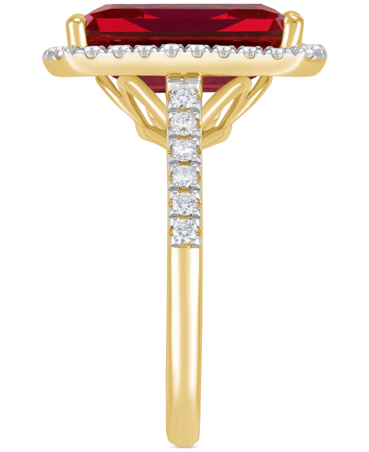 Grown With Love Lab Grown Emerald (6-1/2 Ct. T.w.) & Lab Grown Diamond (1/2 Ct. T.w.) Ring In 14k White Gold (also A In Ruby