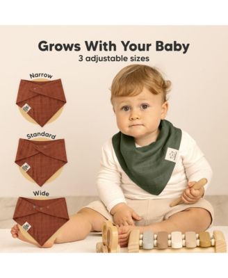 8pk Lumi Muslin Baby Bibs, Bandana Bibs for Baby Boy, Baby Girl, Muslin Drool Bib for Newborn, Toddler