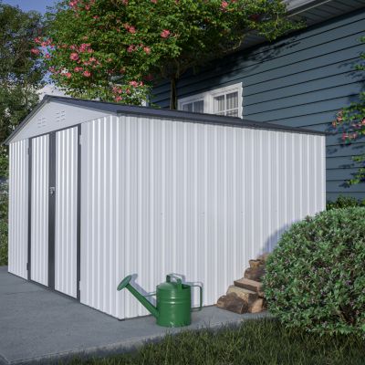 Streamdale Galvanized Steel Outdoor Storage Shed, Lockable, 119"x98