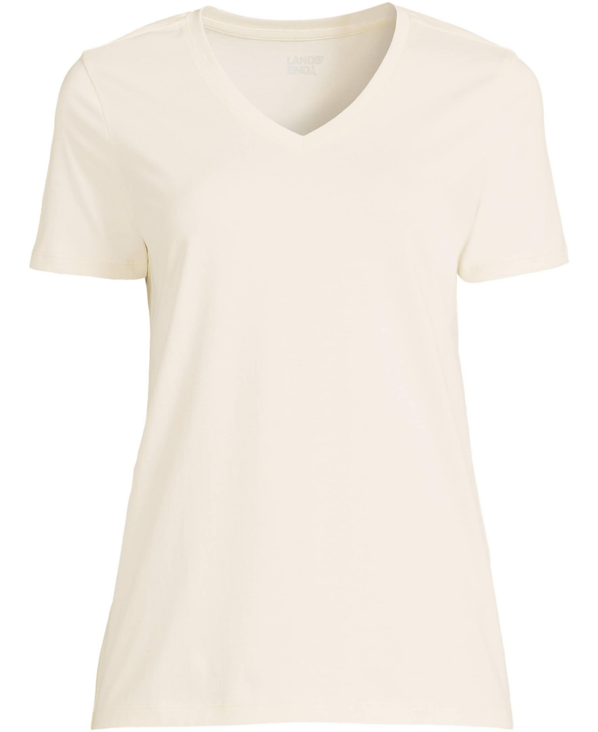 Lands' End Women's Tall Relaxed Supima Cotton V-Neck T-Shirt