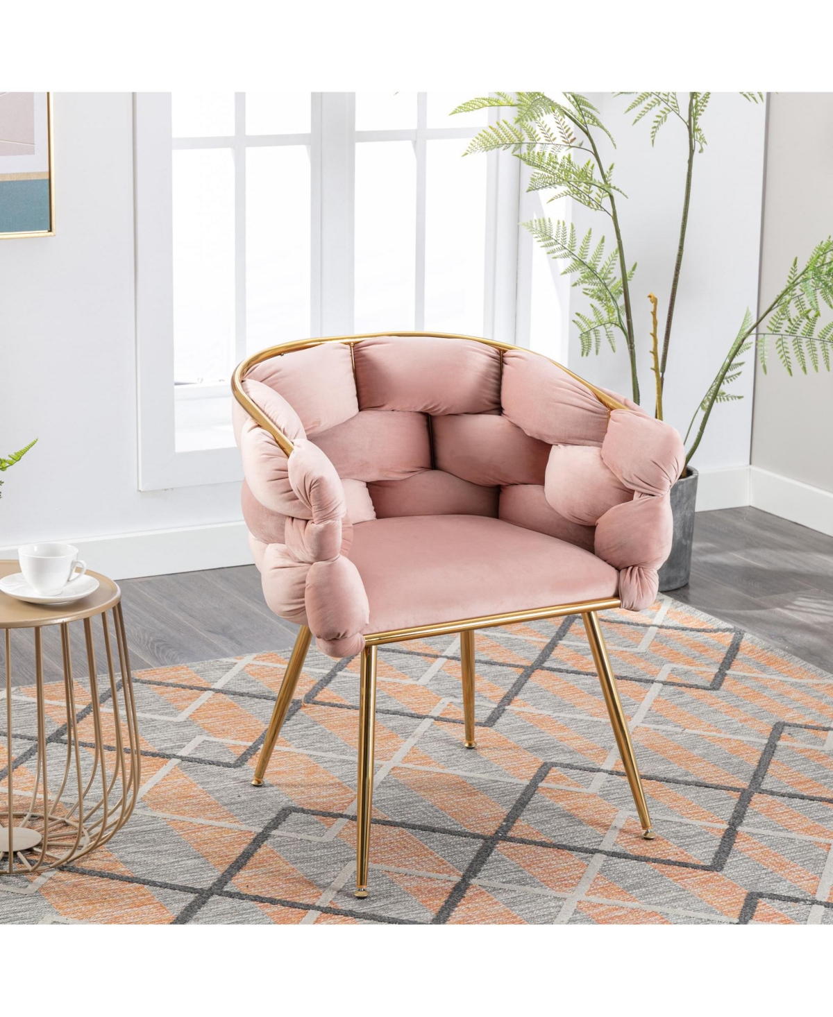 Slickblue Luxury Modern Velvet Single Sofa Chair Simple and Elegant Leisure Seating