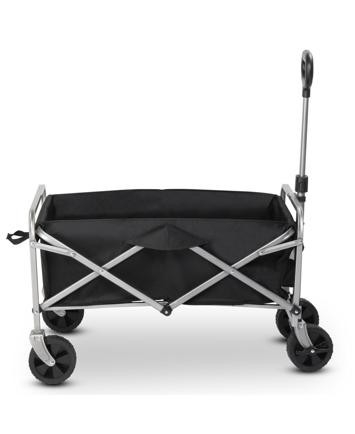 Slickblue Oxford Cloth Steel Frame Flat Folding StyleCloth Silver Frame Garden Folding Cart - Black
