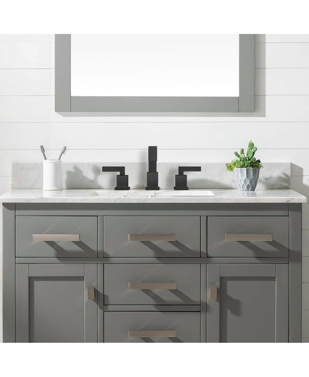 Slickblue Brushed Gold 3-Hole Low-Arch 8-Inch Widespread Bathroom Faucet Elegant and Modern