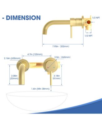 Wall Mount Faucet for Bathroom Sink or Bathtub Sleek and Space-Saving Design