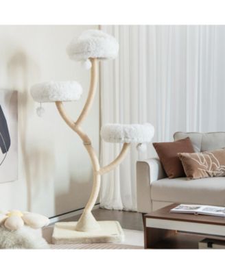 70 Inch Tall Cat Tree 4-Layer Cat Tower with 3 Perches and Dangling Balls