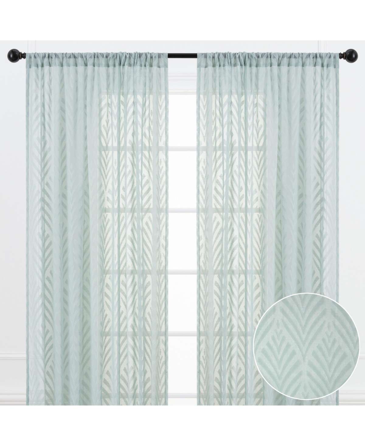 Premium Quatrefoil Voile Sheer Curtains - 2-Panel Light Filtering Curtains for Living Room, Bedroom, Kitchen - 52" x 84" - Sage - Quatrefoil