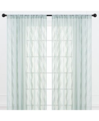 Premium Waves Voile Sheer Curtains - 2-Panel Light Filtering Curtains for Living Room, Bedroom, Kitchen - 52" x 108" - Beige