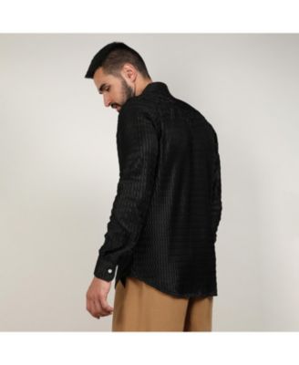 Men's Onyx Black Curly-Creased Shirt