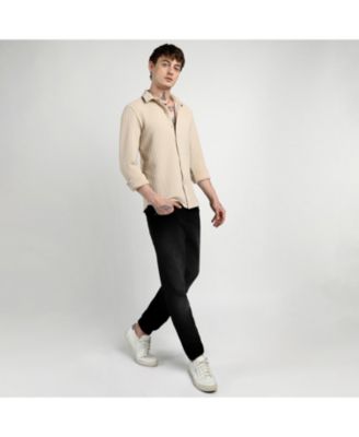 Men's Beige Ripple Box Shirt