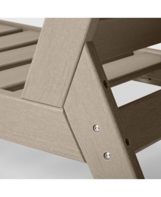 Outdoor Modern HDPE Patio Weathered Wood Club Chair with Deep Seat Cushions