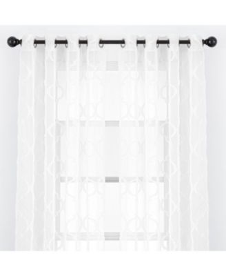 Premium 2-Panel Faux Linen Shimmer Textured Sheer Curtain Panels - for Windows Living Room Bedroom Office - Translucent Window Drapes for Home- 52 x 63 Inches Long - Taupe