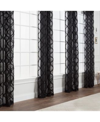 Premium 2-Panel Faux Linen Shimmer Textured Sheer Curtain Panels - for Windows Living Room Bedroom Office - Translucent Window Drapes for Home- 52 x 63 Inches Long - Taupe