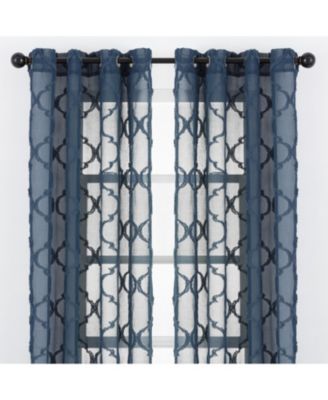 Premium 2-Panel Faux Linen Shimmer Textured Sheer Curtain Panels - for Windows Living Room Bedroom Office - Translucent Window Drapes for Home- 52 x 108 Inches Long - White