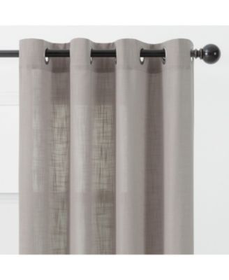 Premium 2-Panel Soft Textured Semi Sheer Grommet Curtains for Window Living Room Bedroom Kitchen Office - Light Filtering Privacy Window Treatment Drapes - 52 x 63 Inches - Java