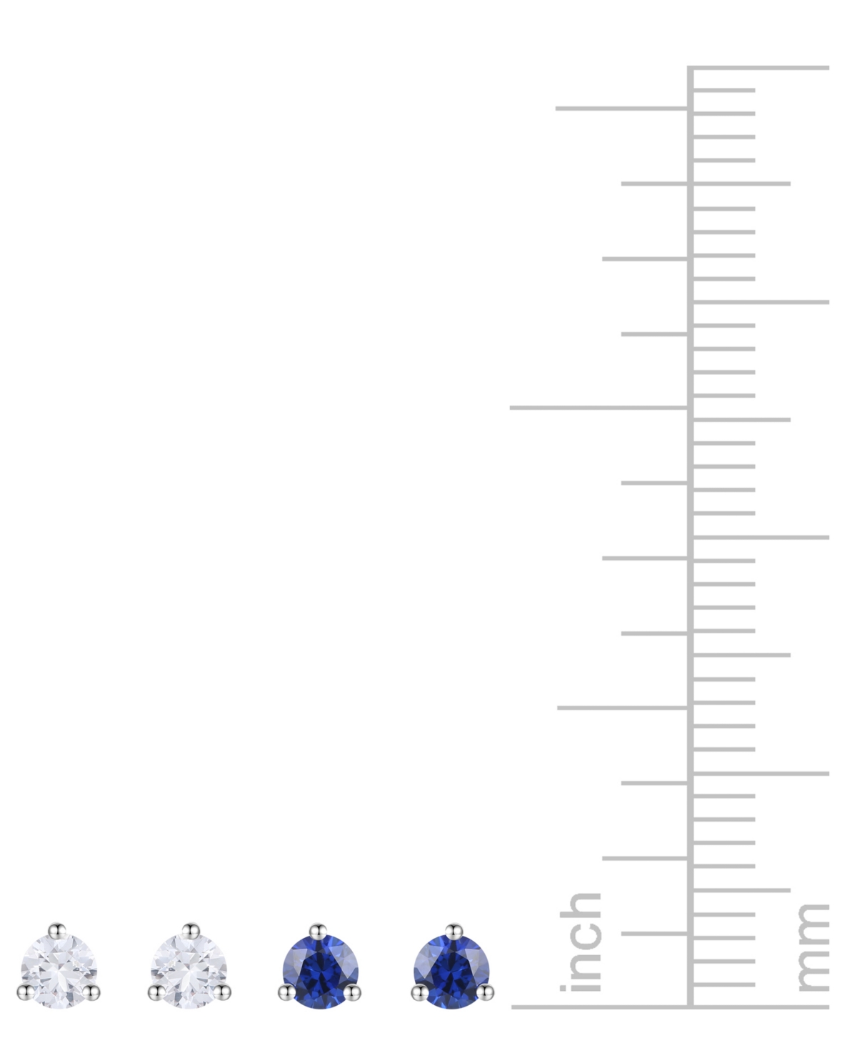 Macy's Lab Grown 2-pc. Set Lab Grown Blue Sapphire (1/3 Ct. T.w.) & Lab Grown White Sapphire (1/3 Ct. T.w.) In Blue Sapphire