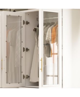 8-Door Big Armoires with Hanging Rods, Drawers, Shelves