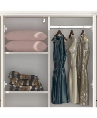 Wood 2-Door Armoire with Hanging Rod, 3-Drawer, Adjustable Shelves – Wardrobe Cabinet