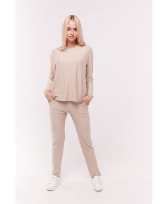 Women's Ava Wellness Top with Back Wrap Closure Cream