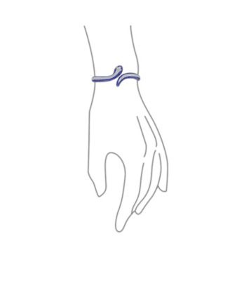 Exotic Serpent Bangle Bracelet with CZ in Rhodium Plated Brass