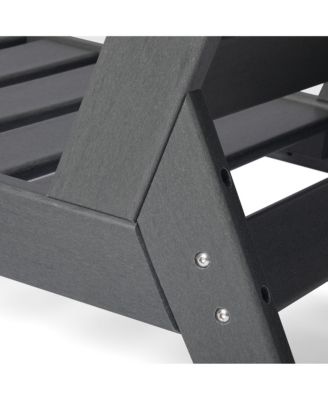 Outdoor Modern HDPE Patio Gray Club Chair with Deep Seat Cushions