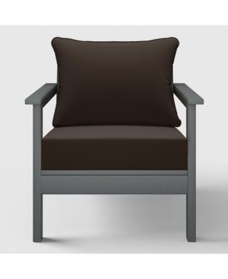 Outdoor Modern HDPE Patio Club Chair with Deep Seat Cushions