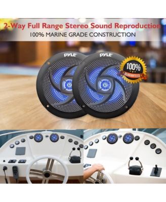 4" Low-Profile Marine LED Speakers, Waterproof, 100 Watt
