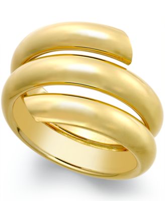 Italian Gold - Three Row Coil Bypass Ring in Italian 14k Gold